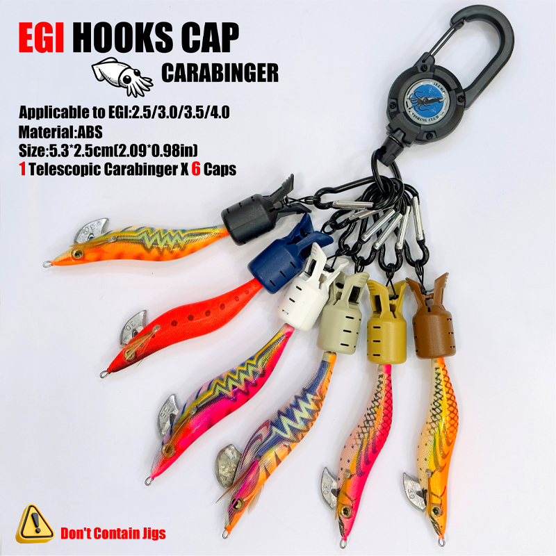 Fishing Equipment Carp - Squid Jig Hook Caps and Carabiner